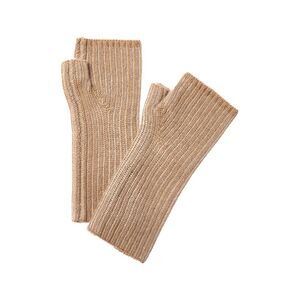 Forte Cashmere Plaited Rib Cashmere Texting Gloves, Brown